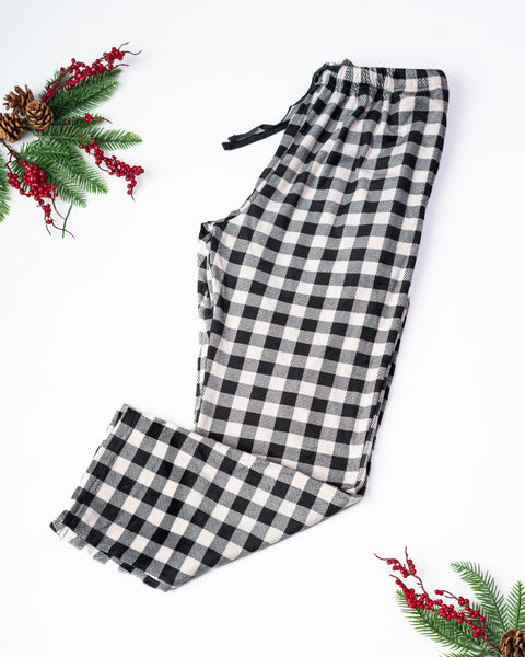 Black Buffalo Plaid PJ Pants (Unisex)