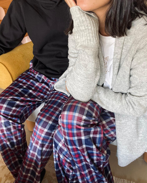 Red/Blue Plaid PJ Pants (Unisex)
