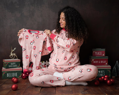 Pink Penguin Santa Women's Pyjamas