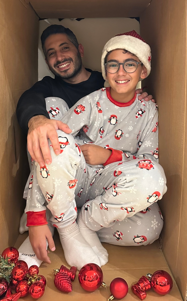 Grey Penguin Santa Kid’s Pyjamas