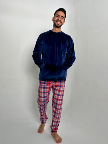 Navy Plaid Men's Pyjamas