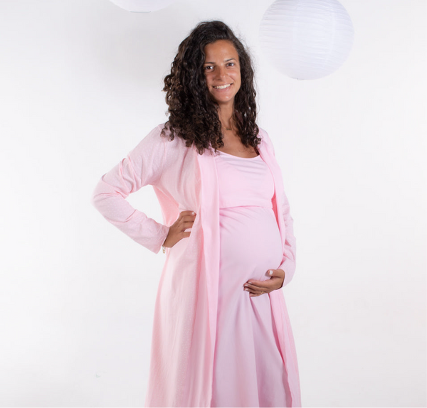 Welcome Baby Girl Long Nightgown Set ( with baby set )