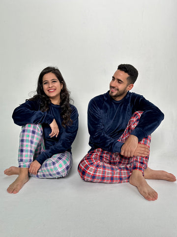 Navy Plaid Women's Pyjamas