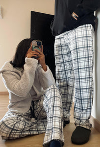 White/Grey Plaid PJ Pants ( Unisex)