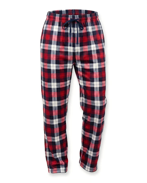 Red & Navy Blue Plaid PJ Pants (Unisex)