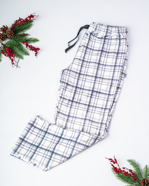 White/Grey Plaid PJ Pants (Unisex)