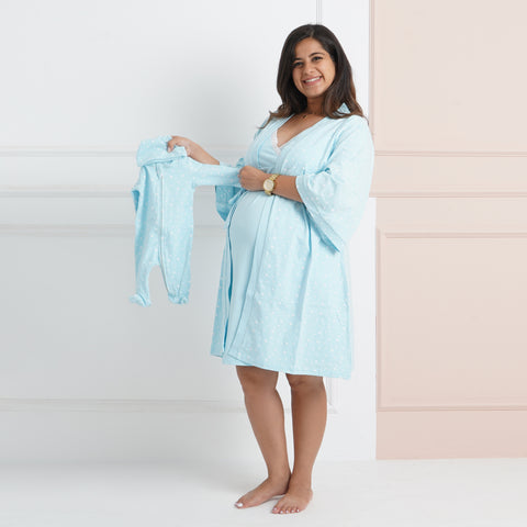 Welcome Baby Boy Nightgown Set ( with Baby set - Delivery in 10 days)
