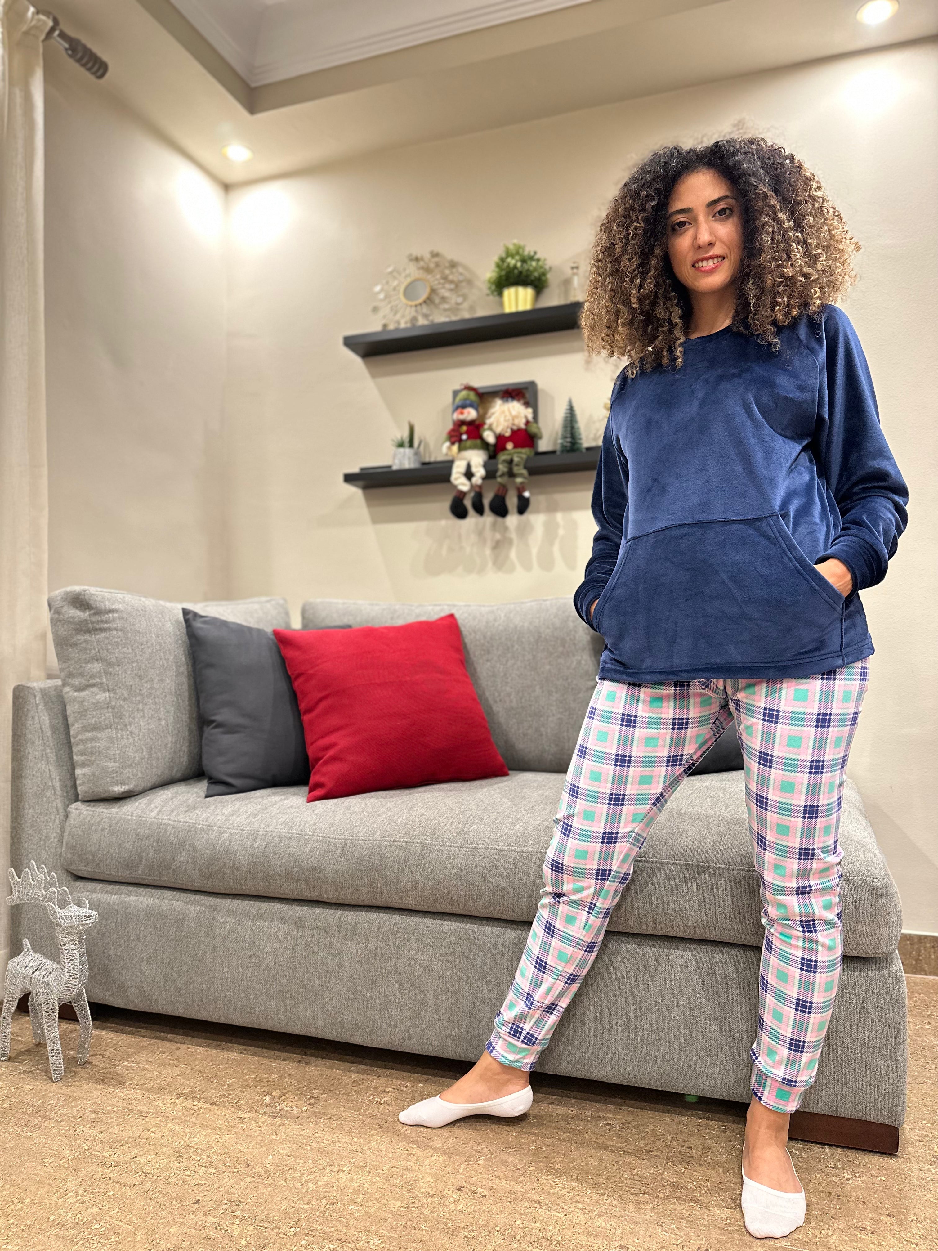 Navy Plaid Women's Pyjamas